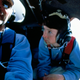 Rutan and Yeager inside the cramped cockpit during the flight (NASA)